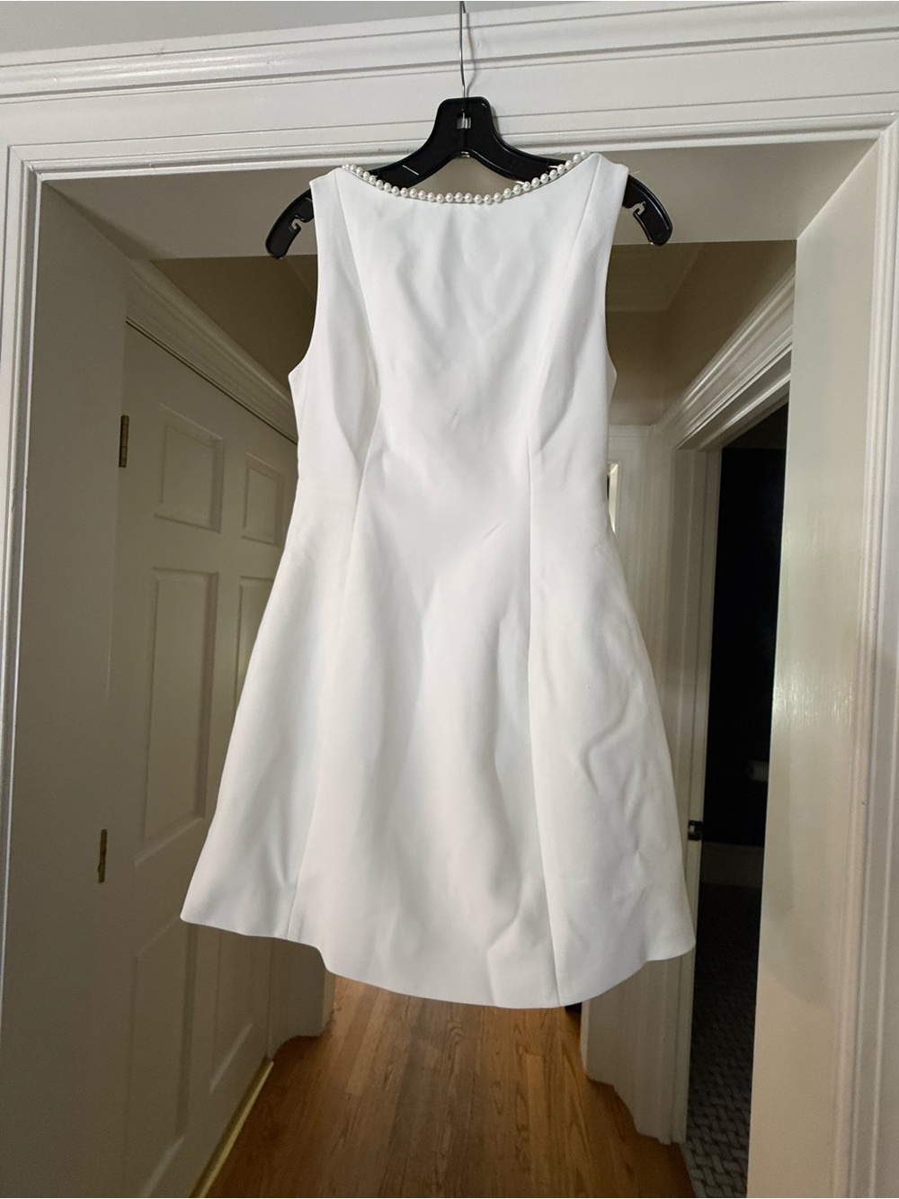 Altar'd State White Sleeveless Pearl-Trim Bow Mini Dress